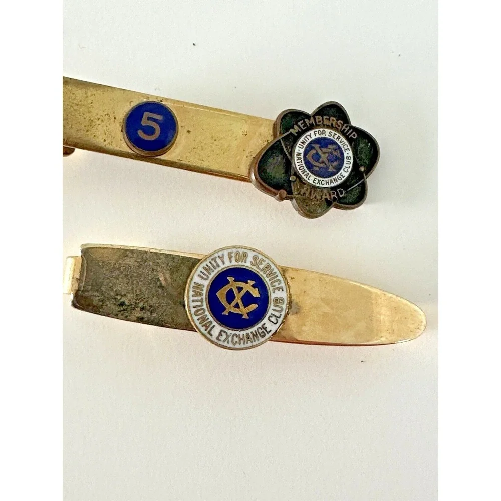 National Exchange Unity for Service Tie Clip Bar Set‎ 5 Years Gold Tone